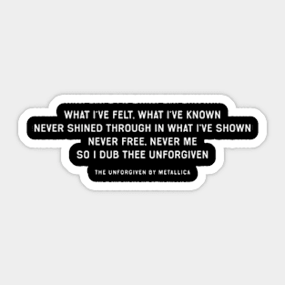 The Unforgiven Lyrics Sticker